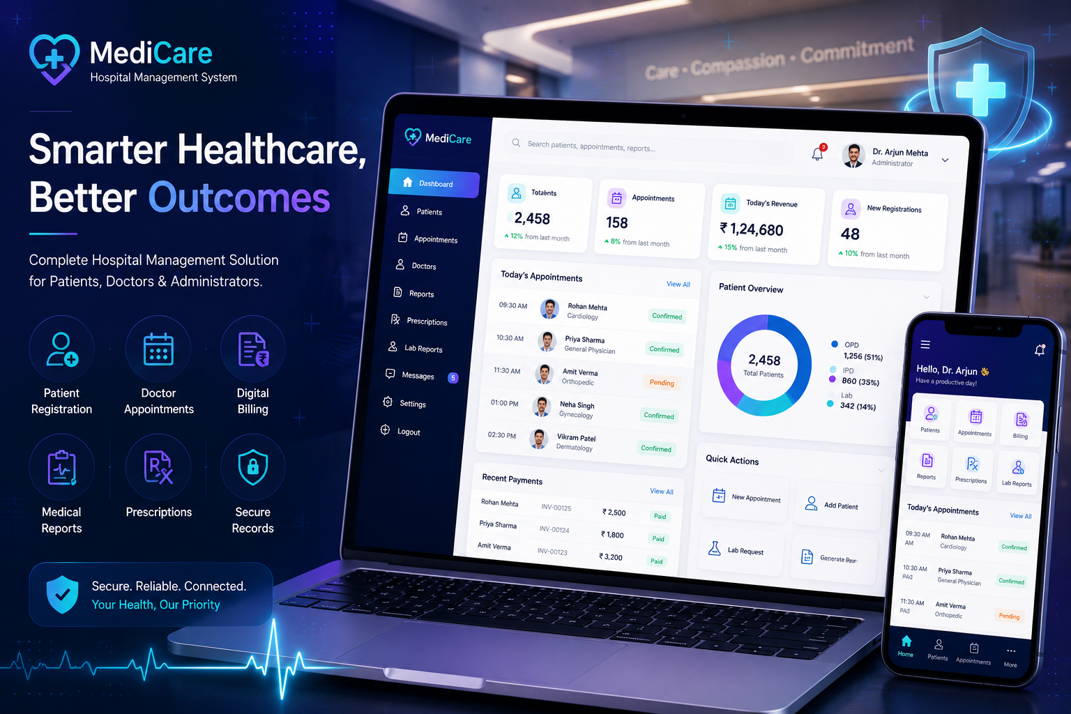 Hospital and Clinic Website Development